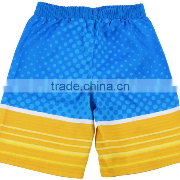 High Quality Customed Drawstring Waisted Bright Color Printing Boys Swimming Shorts photo-2