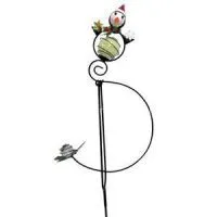 Noctilucent Metal And Glass Chrismas Garden Stake, Yard Outdoor Art Décor