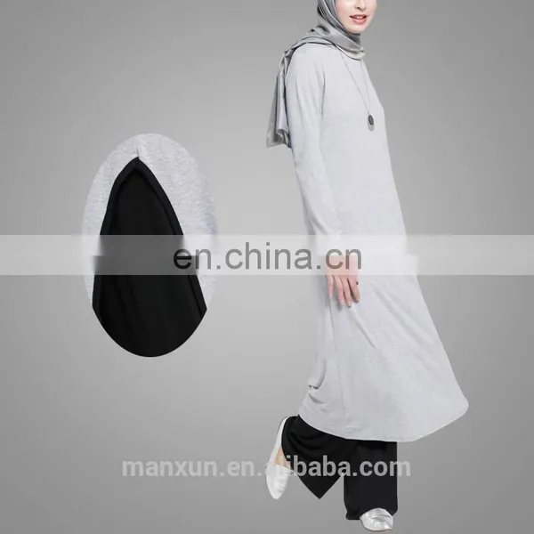 New Design Adults Age Group Casual Women Islamic Clothing Muslim Autumn Suit Long Sleeve Side Slit Sportive Tunic Tops photo-5