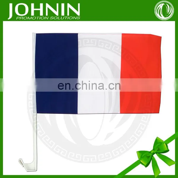 Custom Polyester France Car Mirror Flag With Pole for Advertising photo-3