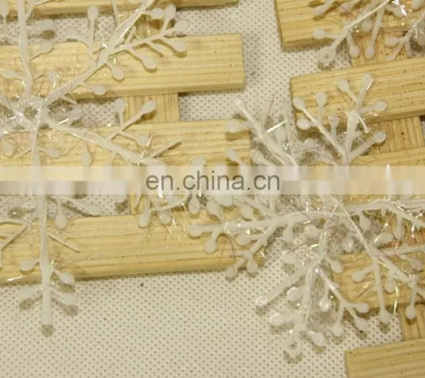 White Snowflake Christmas Ornaments White Glittered Snowflake Decorations - Assorted Sizes Iridescent White Christmas Snowflake photo-5