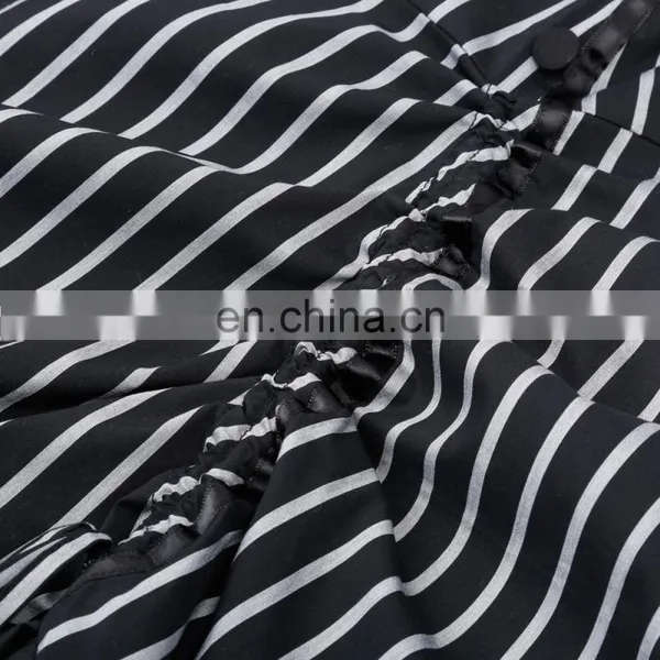 Belle Poque Striped Gathered Steampunk Vintage Gothic Style Black High-Low Skirt BP000345-2 photo-4