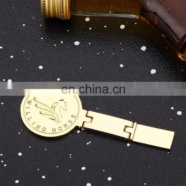 Custom Metal Simple Logo Plating Gold Computer Accessory photo-5
