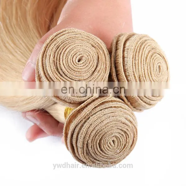 8A Silky Honey Blonde Brazilian Straight Hair 613 Remy Weave Bundles Human Hair photo-5