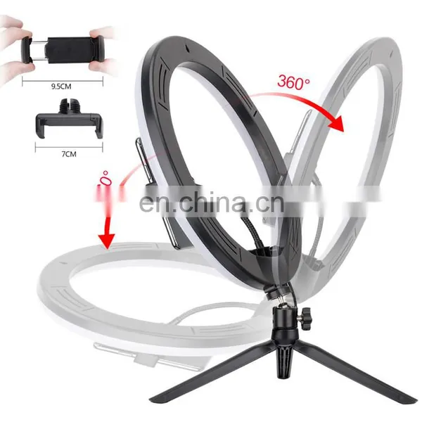 10 Inch 26 cm Dimmable LED Desktop Live Broadcast Makeup Photographic Selfie Led Ring Light photo-4