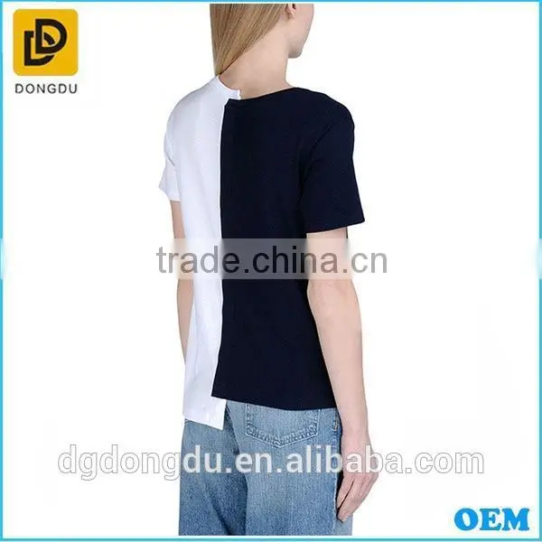 2016 Black and White Stripe Casual T-shirt With Short Sleeves photo-3