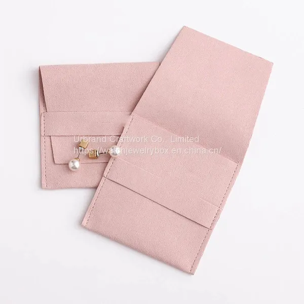 Manufacturer Makes Jewelry Storage Bag, Ring Earring Jewelry Packaging Bag, Suede Leather Super Fiber Flap Bag photo-4