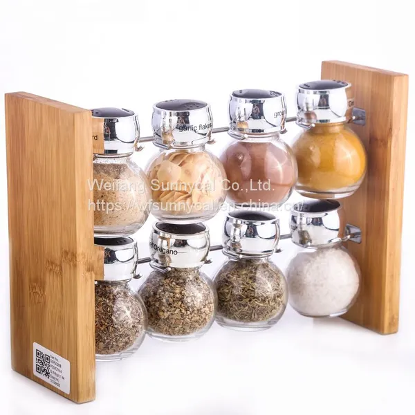Trellis 8 Jar Spice Rack Kitchen Tool Spice Organizer Rack Spice Carousel photo-5