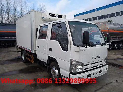 Горячая распродажа! Грузовой холодильный автомобиль ISUZU 4*2 с левым рулем и двойной кабиной 1.5T - 2T в продаже.