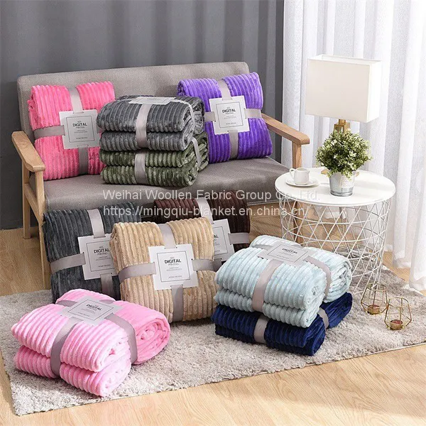 Super Soft 100%Polyester Solid Coral Fleece, Flannel Fleece Microfiber Throw Blanket photo-4