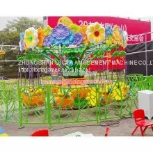 Zhongshan Tai Le Amusement Equipment Children's Small and Medium-sized Indoor and Outdoor Rotating Flying Chair Flowers Paradise Yellow Bee Theme Large Exemption Flying Chair Rotating Honey Pot photo-5
