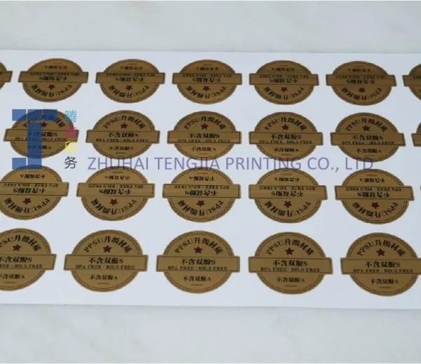 Tengjia Customized Color PET Metallic Sticker Labels Round Shape Sticker