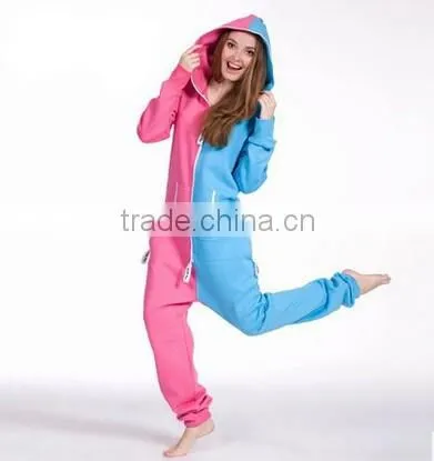 2015 OEM Summer Jumpsuits Color Matching Fleeces Ladies Conjoined Pajamas photo-4