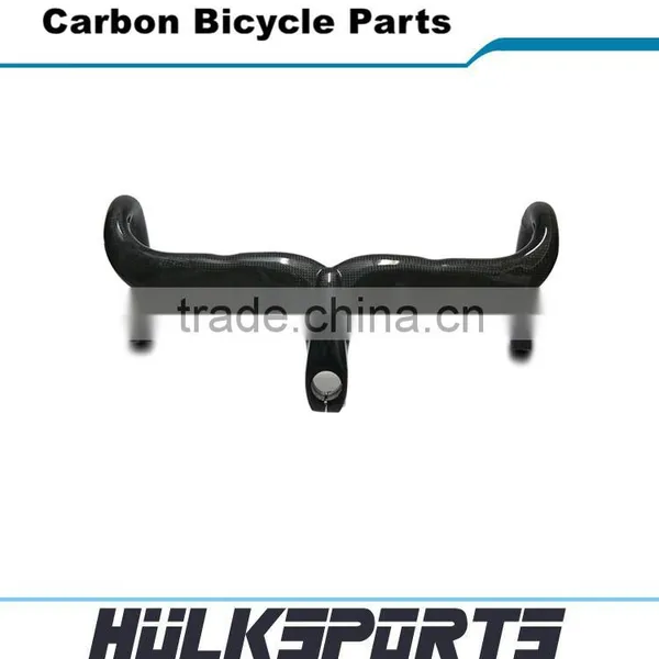 Hot Sale Riser Bar With Stem Inter Cable 400/420/440mm Road Bike Carbon Handlebar Matte Carbon Bicycle Parts photo-3