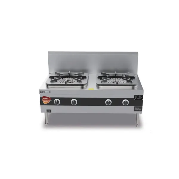 Self-aspirated Natural Gas Double Burner Low Stock Pot Stove