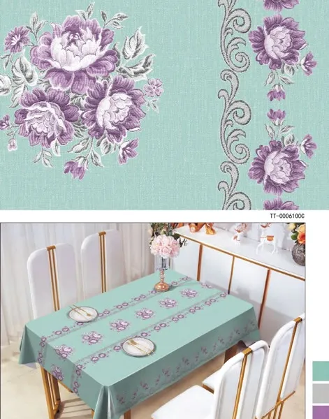 Fannel Back of Flower Oil Tablecloth Waterproof, Oil-proof, Easy to Clean, Perfect for Home Dining Tablecloth photo-3