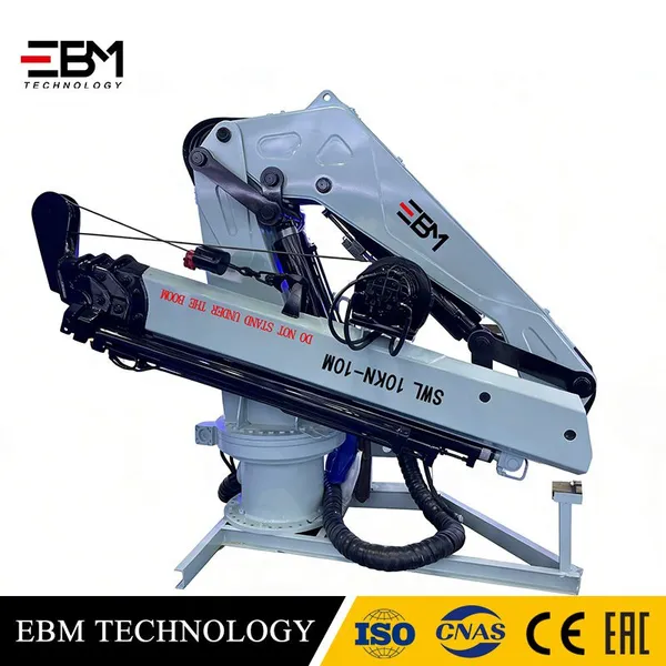 Marine Port Ship Crane With Articulated Knuckle Boom, Winch & HPU | API 2C Standard