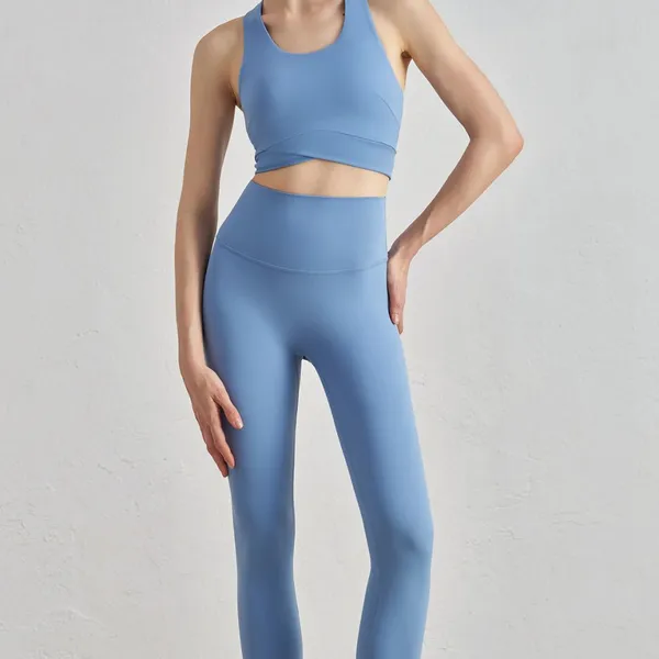 Wholesale Women's Tight Fitting Peach Lifted High Waisted Nude NULS Fabric Yoga Pants photo-2