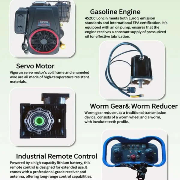 Vigorun VTLM800 Remote Control Slope Lawn Mower Continuous Operation Ready Tracked Chassis Robot Brush Cutter photo-3