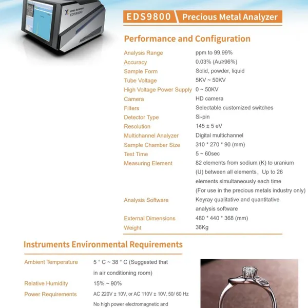 Jewelry Shop Tools Eds9800 Xrf X Ray Gold Tester Spectrum Analyzers Gold Purity Testerview Larger Image Jewelry Shop Tools