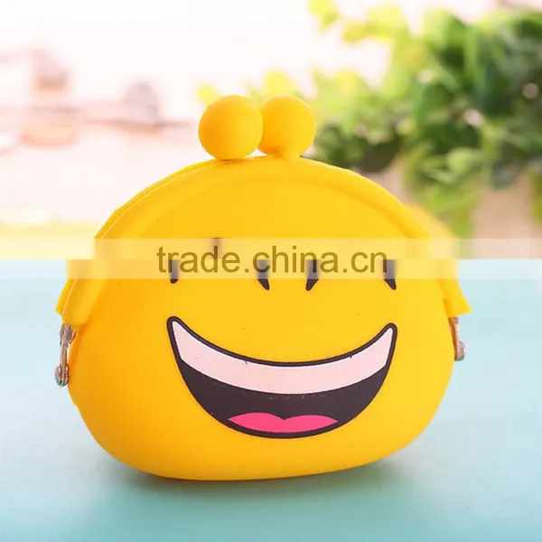 Wholesale Small Silicone Rubber Clip Coin Bag Emoji Purse photo-4