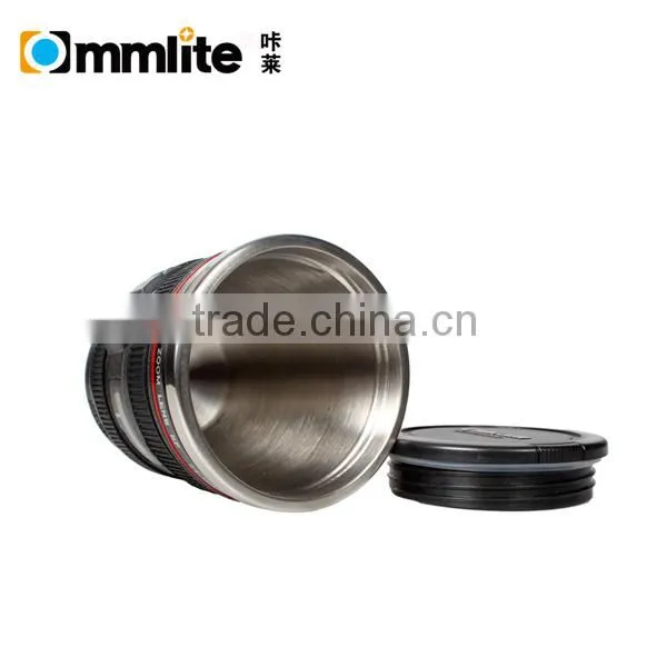 2nd Generation Camera Lens Tea Coffee Cup Mug Stainless Steel for Canon Black 24--105mm photo-3