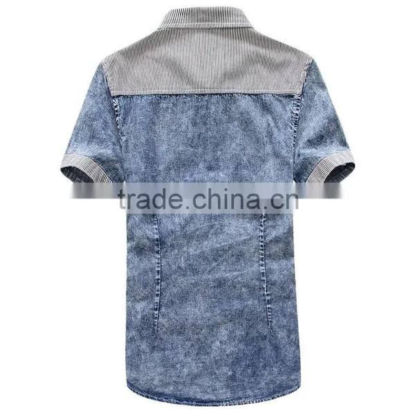 Manufacture Two Pocket Blue Denim Stripe Shirt photo-2