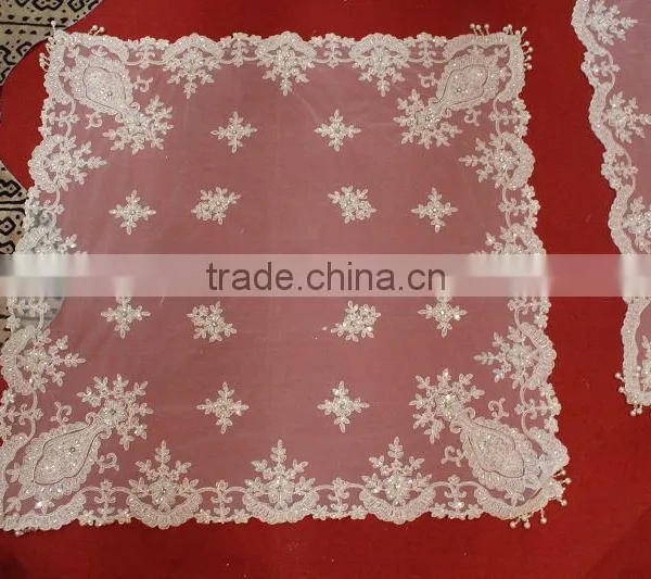 new design Stock fancy table cloth with beads and sequins for home,