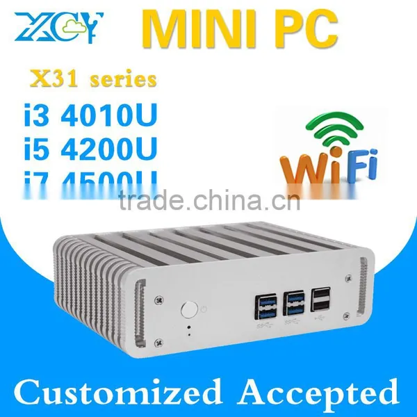 2015 Win 10 OS MINI PC Desktop Computers Fanless For Government Core i3 4010U I5 4200U I7 4500U Slim pc 4 USB 3.0 Mini pc