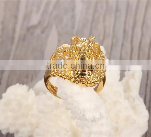 2016 Gold Filled Jewelry Copper Ring for Men Gold Dragon Ring photo-4