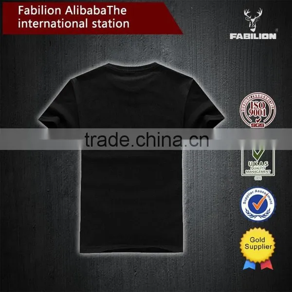 Black Round Collar Personality Cotton T-shirt for Boys Fashion t Shirt photo-3