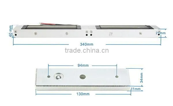 Access Control System Zinc Alloy 12V 180 KG Security Double Magnetic Card Lock photo-2