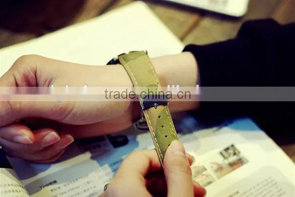 Camouflage Watch, Unisex Watch, Women Watches, Antique, Brass Watch, Vintage Style Camouflage Leather Watch photo-4