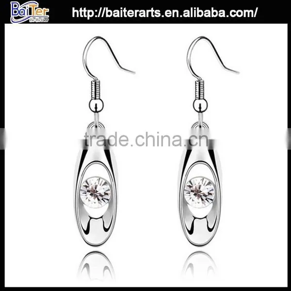 Popular Jewelry Alloy Austria Rose Gold Crystal Drop Earrings photo-3