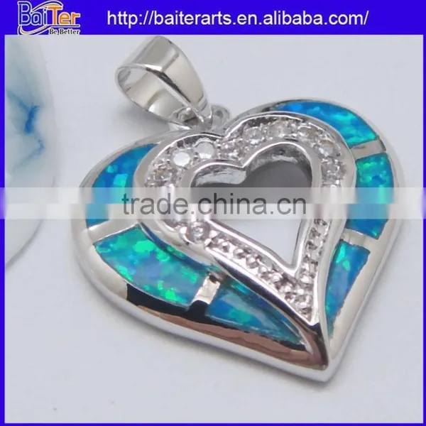 925 Sterling Silver Pendant Necklace Black Fire Opal Heart Pendant Opening photo-6