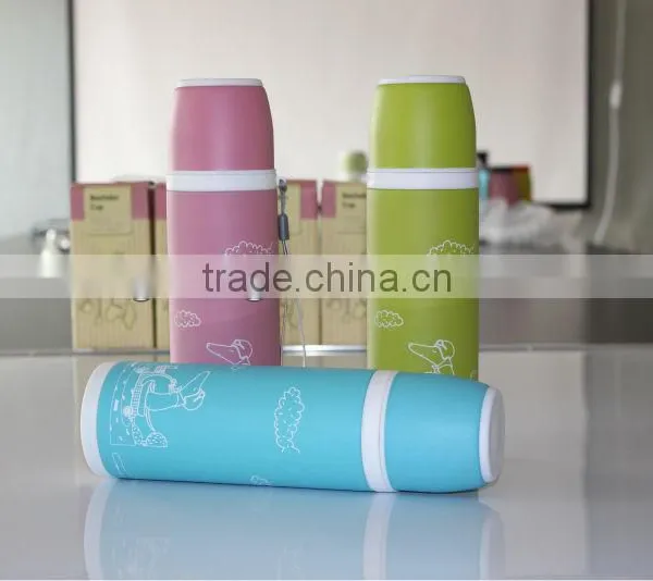 Double Wall Stainless Steel Plastic Thermos Vacuum Mug