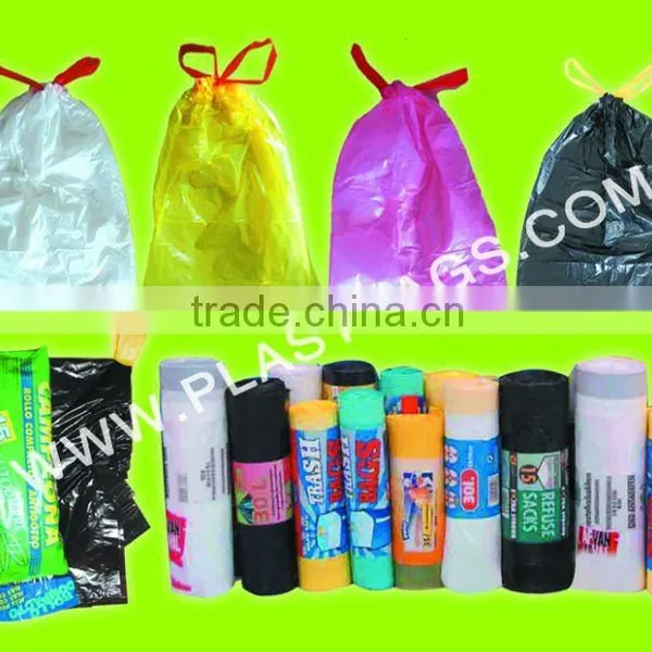 HDPE Drawstring Garbage Bags With High Quality