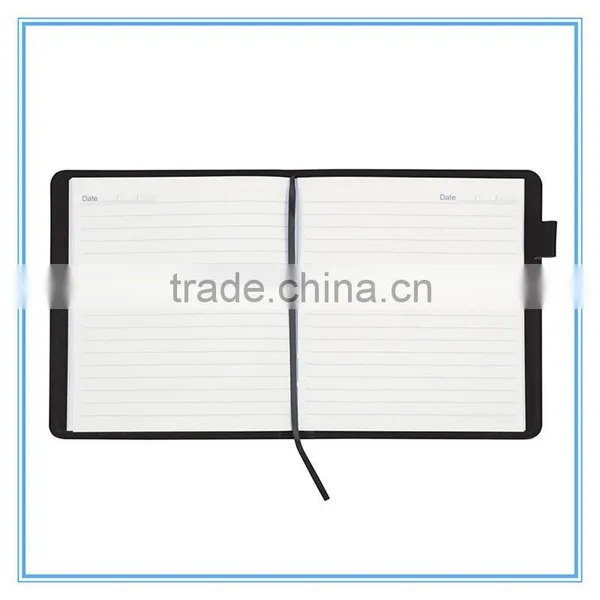 PU Hard Cover Stone Paper Notebook With Ribbon Bookmark photo-6