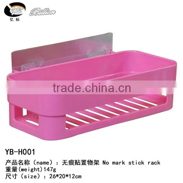4 Colors Wall Sticky Kitchen & Bathroom Plastic Storage Shelf Storage Rack photo-3
