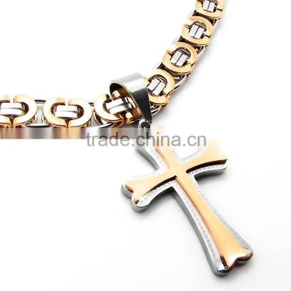 Custom Cheap Cross Pendant Necklace Jewelry Set Discount Stainless Steel Jewelry photo-2