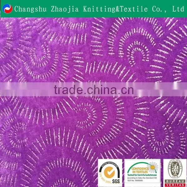 China Manufacturer Polyester Bronze Sequin Velvet Upholstery Fabric Wholesale ZJ012