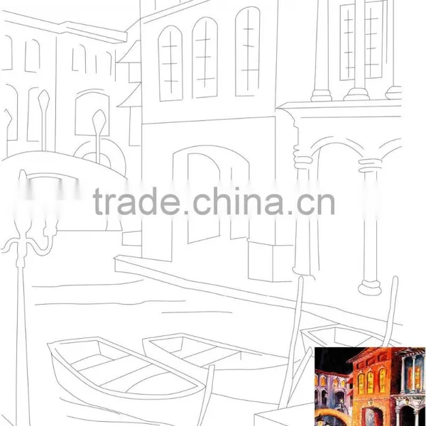 ROSA Talent Cotton Canvas Panel With Outline "Venice", 30x40cm