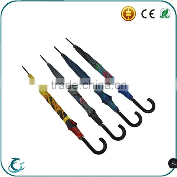 Fashion Heat Transfer Printing Fiberglass Frame Automatic Straight Umbrella photo-6