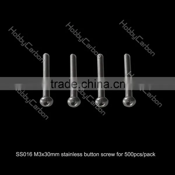 SS016 500pcs/lot Hot Sale Hobby Carbon M3*30mm Hex Button Stainless Steel Screw Price photo-2