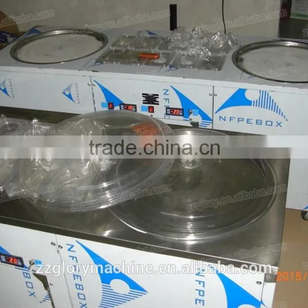 Multi-functional Commercial Flat Pan Fried Ice Cream Machine photo-2