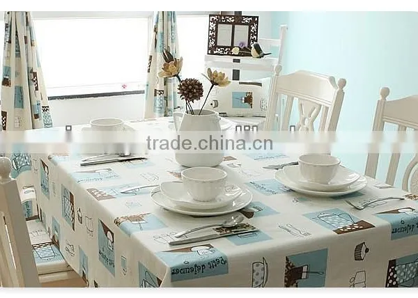Fashionable European Style Leisurely Cartoon Cotton Canvas Table Cloth