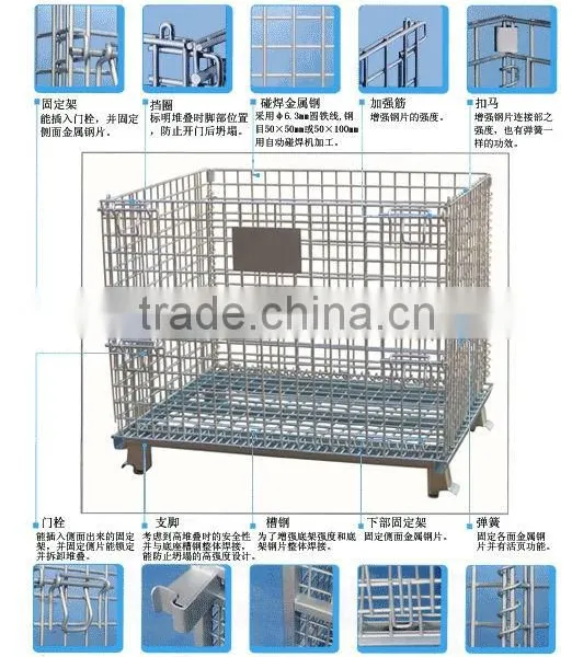 Foldable&Stackable Heavy Duty Wire Mesh Container