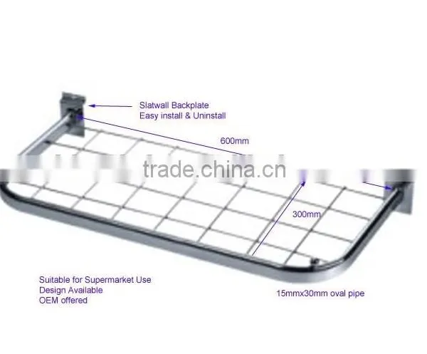 Supermarket Metal Slatwall Mesh Display Shelf photo-6