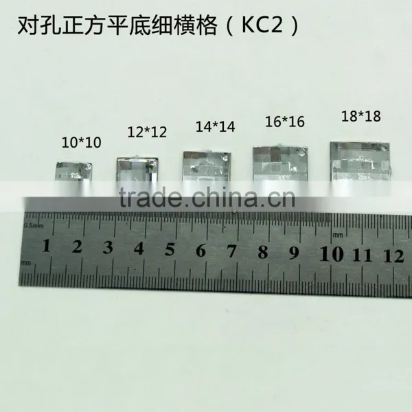 KC2 Square 12*12 14*14 Flat Back Sew on Acrylic Rhinestones for Fashion Decoration, Craft Making, Garment Bags Accessories photo-2