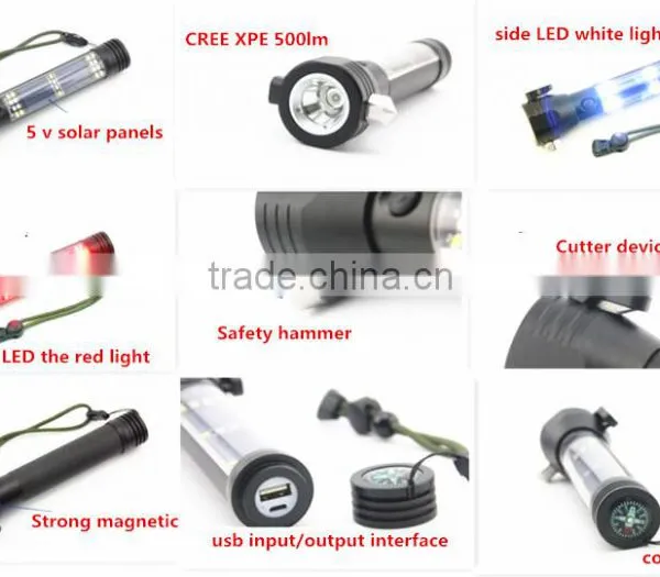 Rechargeable Solar Light Usb Rechargeable Solar Led Torch Flashlight photo-2